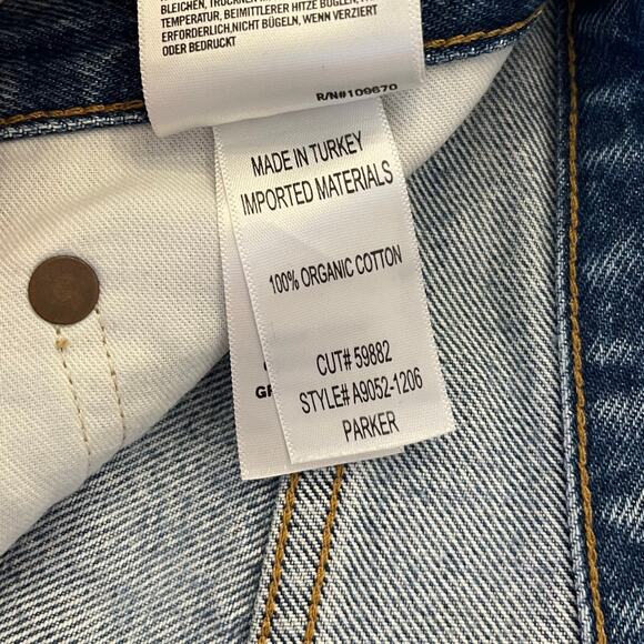 AGOLDE Parker Long Short 25 Medium Wash Wheel Cutoff Button Fly 4" Inseam - Picture 9 of 12